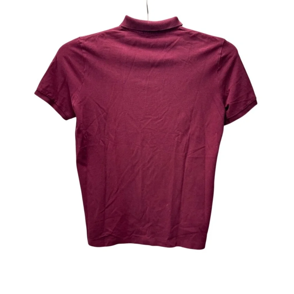 Polo Ralph Lauren Mens Large Classic Fit Burgundy Cotton Pique Short Sleeve Polo